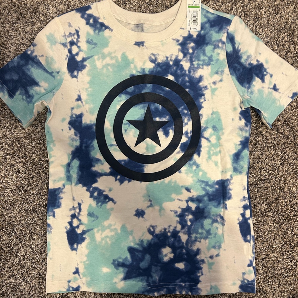 NWT - Boys Marvel Jumping Beans, Captain America Superhero T-Shirt, Size 7